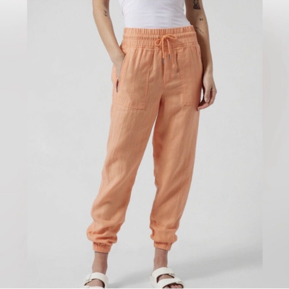 Athleta 100% Linen Orange Pants